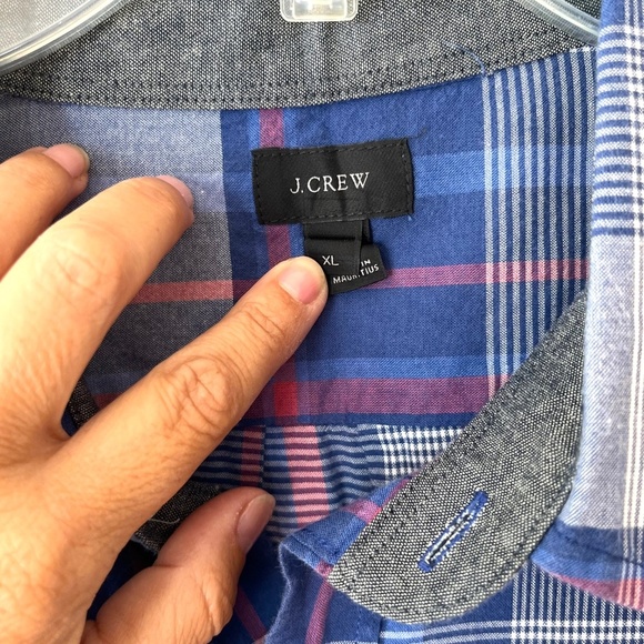 J.Crew Sz XL Shirt Mens Button Down Cotton Long Sleeve Plaid Chest Pocket Top - Picture 3 of 9